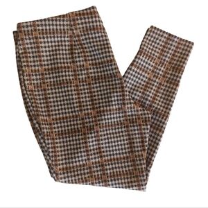 Zac & Rachel Pull On Legging Ankle Pants XL Brown Tan Black Gold